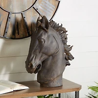 25" Brown Polystone Traditional Horse Sculpture