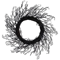 24" Black Halloween Twig Wreath