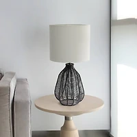 Lalia Home 21" Rattan Paper Rope Table Lamp with Shade