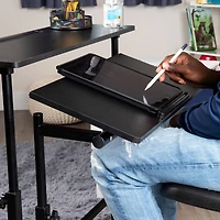 Mind Reader Black Mobile Sitting or Standing Desk