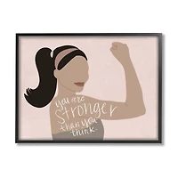 Stupell Industries You're Stronger Than You Think Phrase Motivational Woman Framed Wall Art