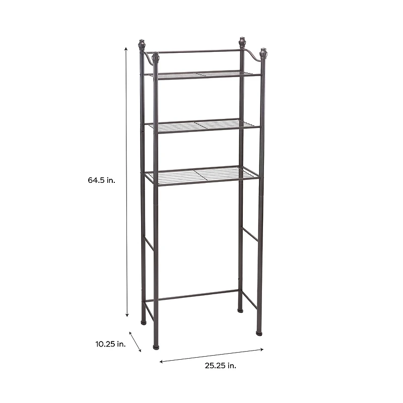 Organize It All Belgium Bronze 3-Tier Over the Toilet Space Saver