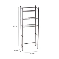 Organize It All Belgium Bronze 3-Tier Over the Toilet Space Saver