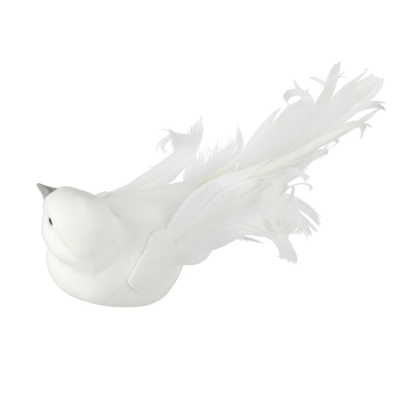 White Decorative Feather Bird by Ashland®