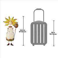 Design Toscano® 34.5" Flower Children Girl Metal Garden Statue