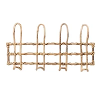 Hello Honey® Beige Rattan Wall Hanger with 4 Hooks