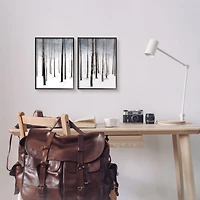 Stupell Industries Winter Snow Tree Forest Haze Eerie Cold in Frame Wall Art