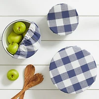 DII® Assorted French Blue Buffalo Check Woven Dish Cover Set