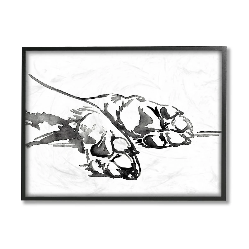 Stupell Industries Pet Animal Paws Minimal Ink Linework in Frame Wall Art