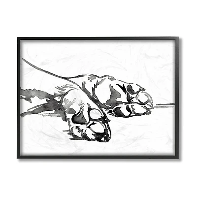 Stupell Industries Pet Animal Paws Minimal Ink Linework in Frame Wall Art