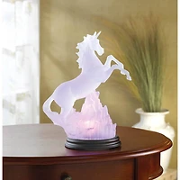Rainbow Light-Up Frosted Unicorn Figurine 7.25" x 4.75" x 10