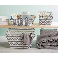 DII® Small Gray Chevron Trapezoid Fabric Bin