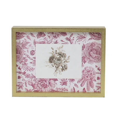 Gold Frame Light Pink Floral Print Tabletop Décor by Ashland®