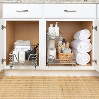 Household Essentials Glidez Chrome 2-Tier Cabinet Organizer