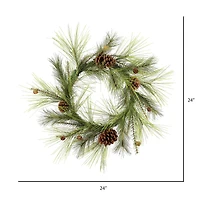 24" Larkspur Pine Wreath