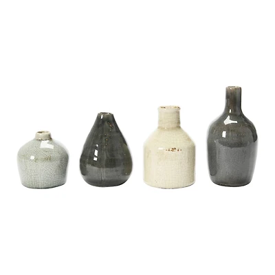 Hello Honey® Stoneware Crackle Glaze Bud Vase Set
