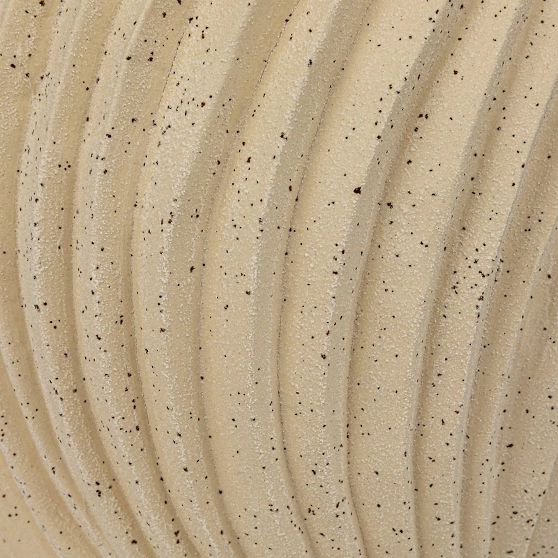 Hello Honey® 8.5" White Speckled Sand Finish Stoneware Pleated Planter