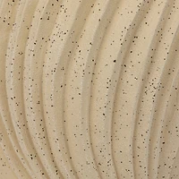 Hello Honey® 8.5" White Speckled Sand Finish Stoneware Pleated Planter