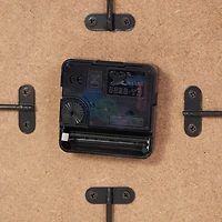 9" Black Geometric Open Frame Square Clock with Grid Pattern