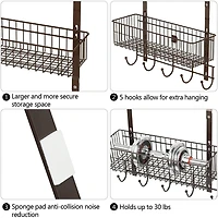NEX™ Brown Over The Door Hanging Organizer Rack