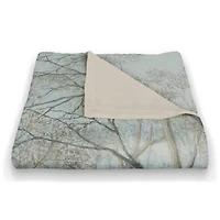 Doe Walking In The Snow 50x60 Coral Fleece Blanket