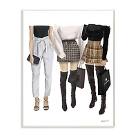 Stupell Industries Fashion Shopping Women Style Outfits Plaid Bags Designer Wall Plaque
