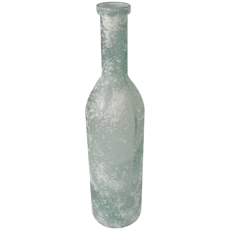 29" Frosted Spanish Bottle Glass Vase
