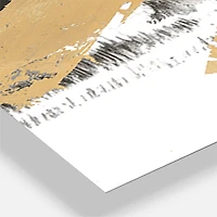 Designart 'Gold And Black Drift Iv Modern Multipanel Wall Clock