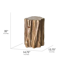 American Art Décor™ 20" Rustic Tree Stump Trunk Accent Stool Side End Table