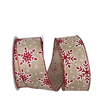 JAM Paper 2.5" x 20yd. Wired Snowflake Glitter Outline Ribbon