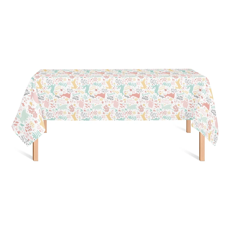 Scandinavian Bunny Pattern 58" x 102" Tablecloth