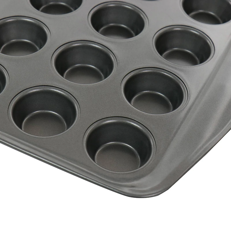 Gibson Baker's Friend™ 24 Cup Nonstick Steel Mini Muffin Pan