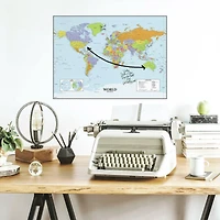RoomMates Dry Erase Map Of The World Peel & Stick Decals