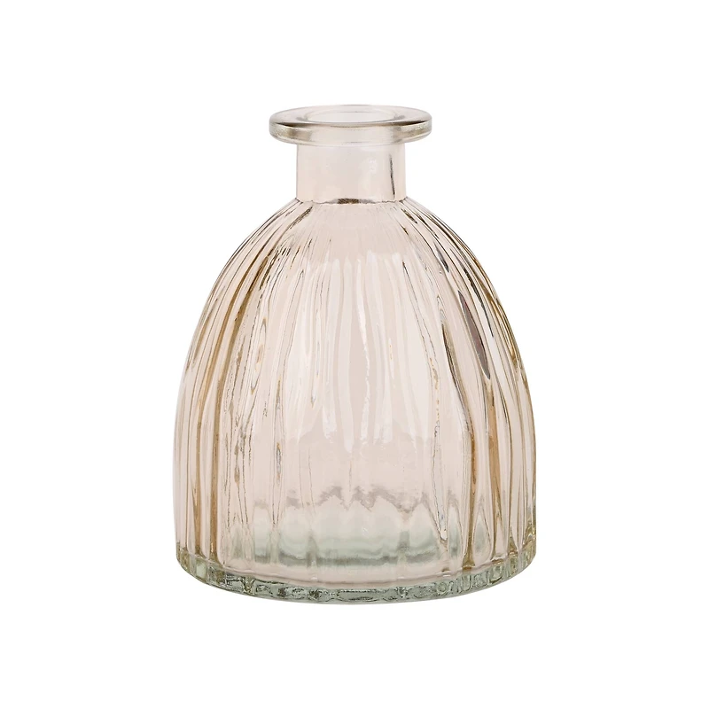 4" Ribbed Glass Vase Decorative Container by Ashland