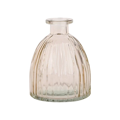 4" Ribbed Glass Vase Decorative Container by Ashland