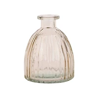 4" Ribbed Glass Vase Decorative Container by Ashland