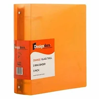 JAM Paper 3" Orange Glass Twill Plastic 3-Ring Binder