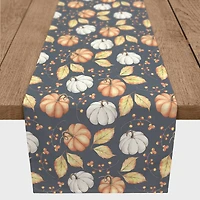 90" Harvest Pumpkins & Leaves Table Runner