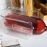 Mind Reader Clear Large 2 Liter Bottle Stackable Refrigerator Bin Storage Set