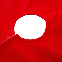 Glitzhome® 48" Red & White Felt Christmas Tree Skirt