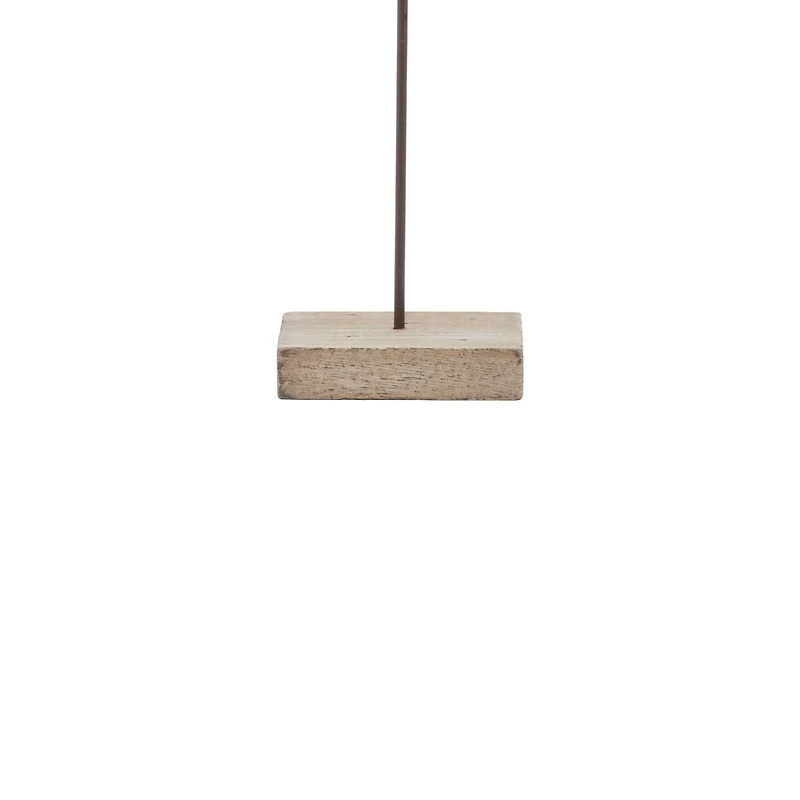 Set of 2 Brown Wood Coastal Bird Sculpture, 28", 34"