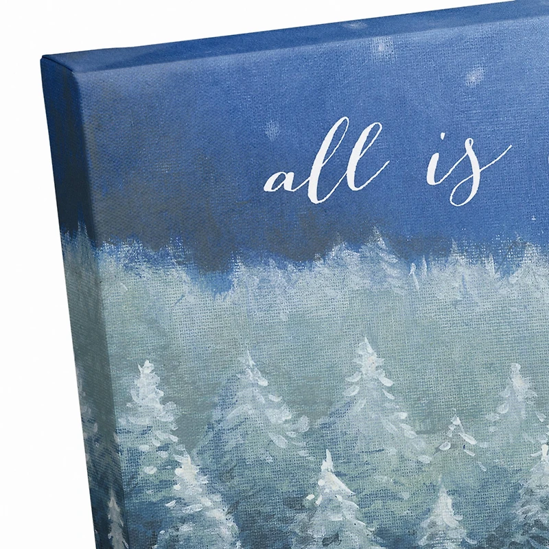 Calm Bright Christmas Town Canvas Wall Art