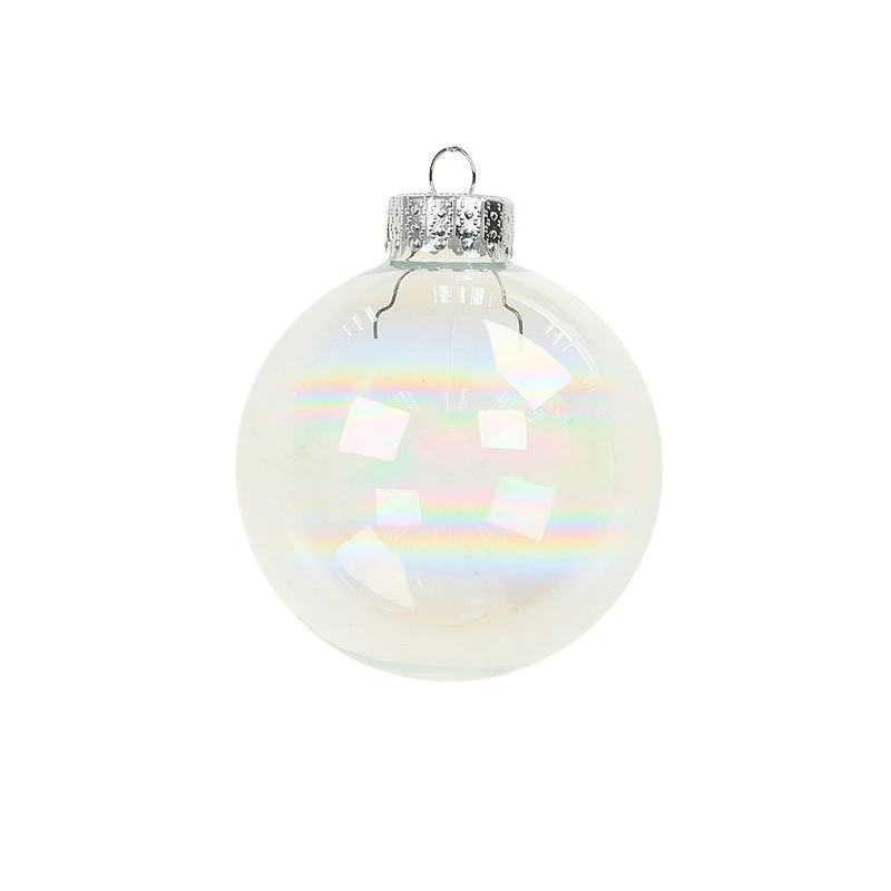 6 Pack 2.5" Iridescent Glass Ball Ornaments by Ashland
