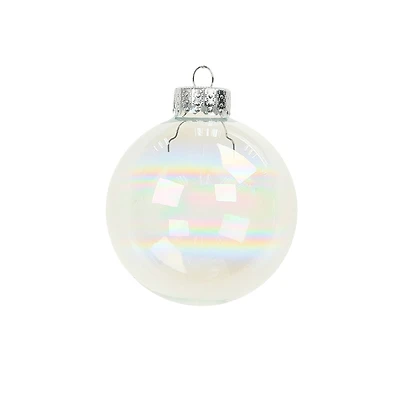 6 Pack 2.5" Iridescent Glass Ball Ornaments by Ashland
