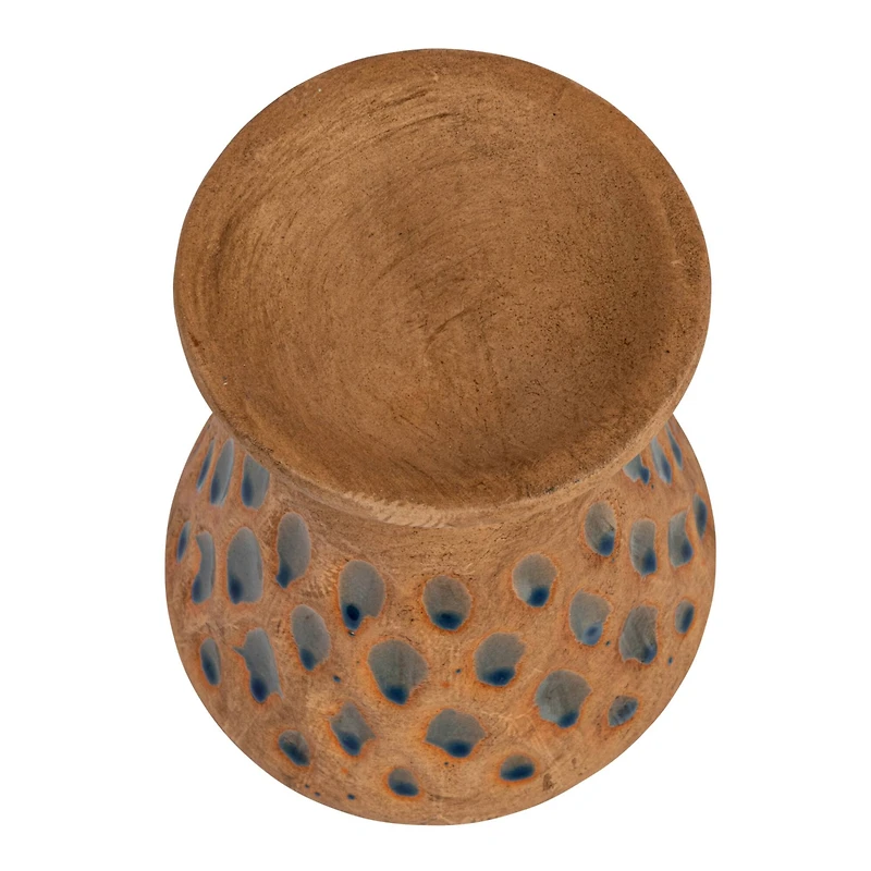 Hello Honey® 6.5" Terra Cotta Debossed Candle Pillar Holder