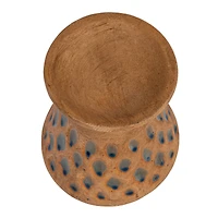 Hello Honey® 6.5" Terra Cotta Debossed Candle Pillar Holder