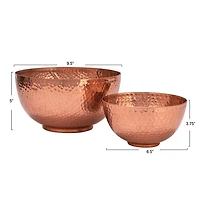 Hello Honey® Copper Finish Round Hammered Metal Bowl Set