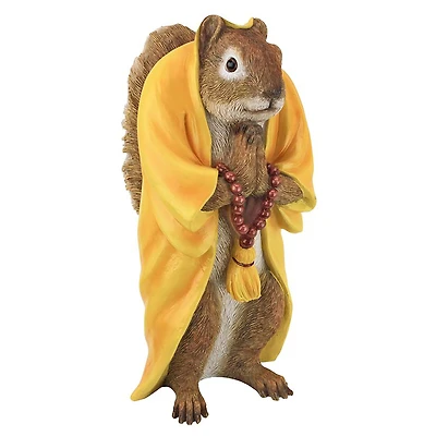 Design Toscano 10.5" Sensei Monk Zen Garden Squirrel Animal Statue
