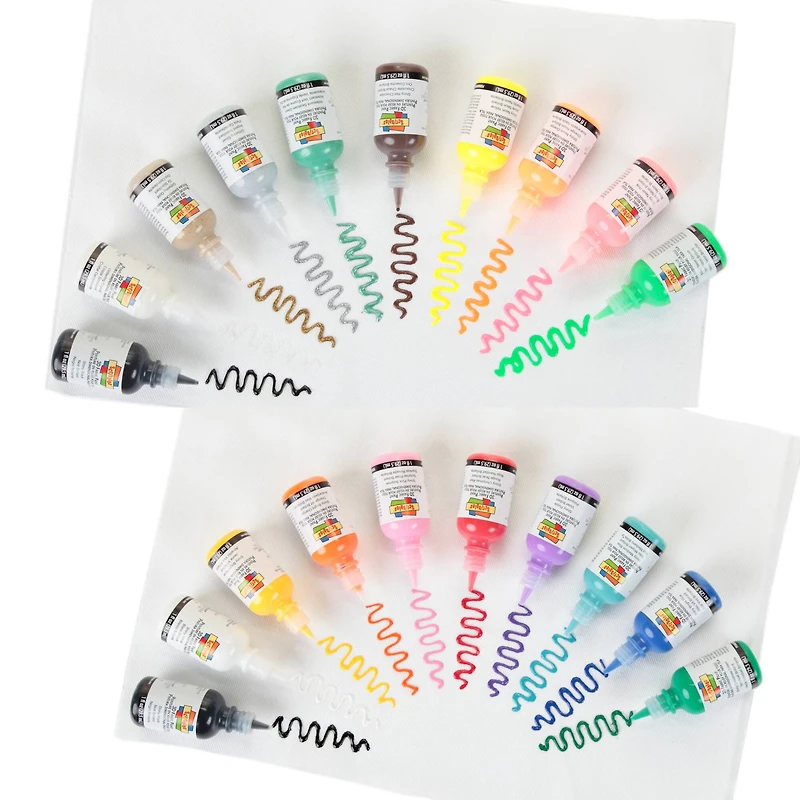 Scribbles® Shiny Rainbow 3D Fabric Paint Set