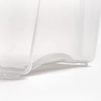 IRIS® Stack & Pull™ Clear Storage Box with Gray Lid